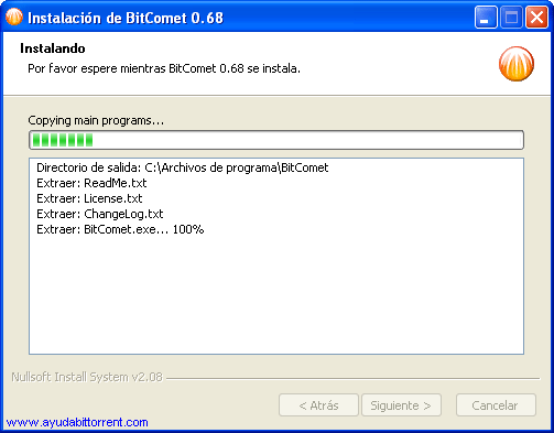 Instalacion BitComet Instalando