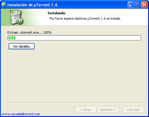 Instalacion uTorrent Instalando