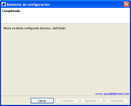 Azureus Vuze Asistente Completado
