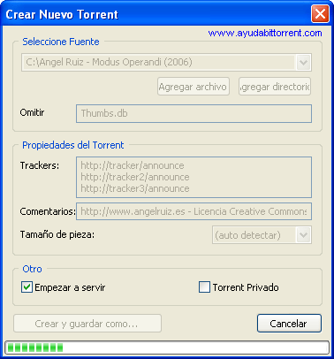 Creando nuevo Torrent con el BitTorrent Oficial y con el uTorrent
