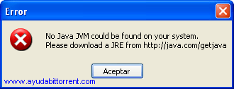 Error Azureus Vuze JRE