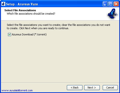 Instalacion Azureus Vuze Asociacion Ficheros