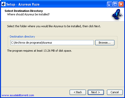 Instalacion Azureus Vuze Directorio